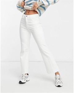 Белые укороченные расклешенные джинсы облегающего кроя с завышенной талией Julia J brand