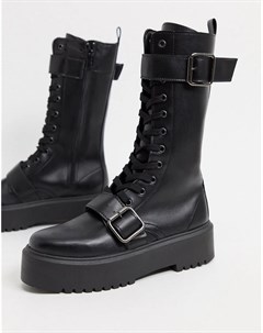 Черные ботинки с пряжками Asos design