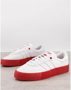 Белые кроссовки с контрастной подошвой и принтом сердечек Samba Rose Adidas originals