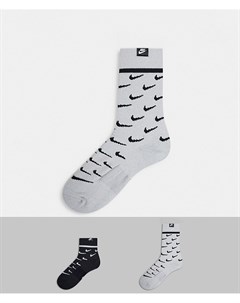 Набор из 2 пар носков черного и серого цветов с логотипом Nike