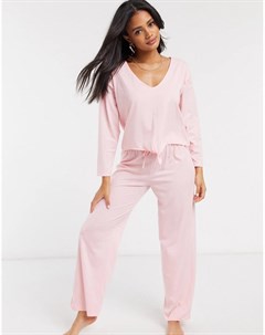 Розовые брюки от пижамы прямого кроя Asos design