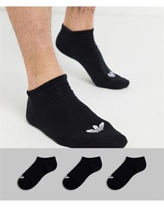 Набор из 3 пар черных носков под кроссовки с логотипом трилистником adicolor Adidas originals