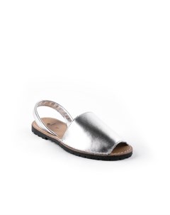 Серебристые кожаные сандалии Velvet