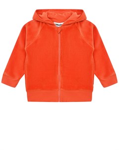 Оранжевая спортивная куртка из велюра детская Molo