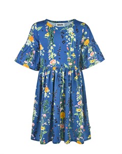 Синее платье Chasity Vertical Flowers Molo