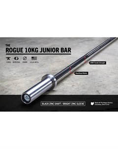 Гриф для штанги Junior Bar 10 kg L170 см D50мм Rogue fitness