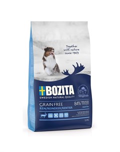 Grain Free Reindeer 30 20 сухой корм беззерновой для взрослых собак c нормальным и повышенным уровне Bozita