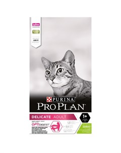 Delicate сухой корм для кошек с чувствительным пищеварением с высоким содержанием ягненка Pro plan