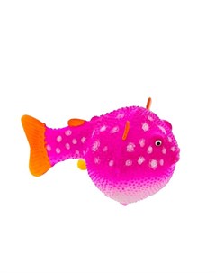 Флуоресцентная аквариумная декорация рыба шар на леске розовая 8х5х5 5 см Gloxy