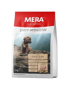 Сухой корм Pure Sensitive Junior Truthahn Reis для щенков с индейкой и рисом 1 кг Mera