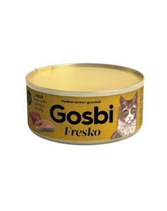 Влажный корм Fresko для взрослых кошек с тунцом и лососем 70 г Gosbi