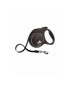 Black Design tape L поводок рулетка для собак черная 5 м до 50 кг Flexi