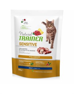 Сухой корм Natural Sensitive для взрослых кошек с чувствительным пищеварением и аллергией с уткой 30 Trainer