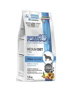 Сухой корм Medium Diet для взрослых собак средних пород при аллергии из рыбы с микрокапсулами 1 5 кг Forza10