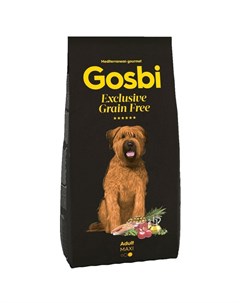 Сухой беззерновой корм Exclusive для взрослых собак крупных пород с лососем и ягненком 3 кг Gosbi