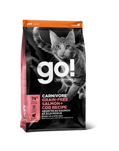 Сухой беззерновой корм GO Carnivore GF Salmon Cod для котят и кошек с лососем и треской 1 36 кг Go! natural holistic