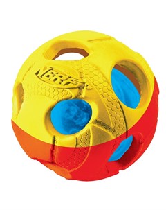 Игрушка для собак Мяч двухцветный светящийся 8 см Nerf