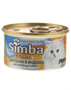 Cat консервы для кошек паштет курица с индейкой 85 гр х 24 Simba