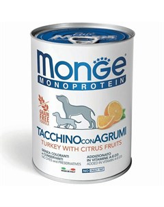 Dog Natural Monoprotein Fruits полнорационный влажный корм для собак беззерновой паштет с индейкой р Monge
