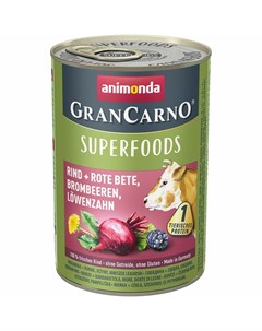 Gran Carno Superfoods влажный корм для собак фарш из говядины свеклы ежевики и одуванчика в консерва Animonda