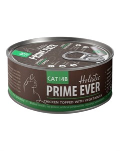 4B влажный корм для кошек с цыпленком и овощами кусочки в желе в консервах 80 г Prime ever