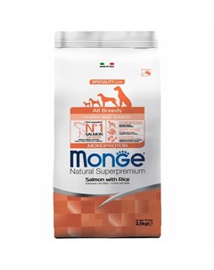Dog Speciality Line Monoprotein Puppy Junior полнорационный сухой корм для щенков с лососем и рисом  Monge