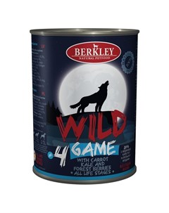 Влажный корм Adult Dog Wild 4 для взрослых собак с дичью морковью капустой и лесными ягодами 400 г Berkley