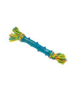 Игрушка для собак палка резиновая на цветном хлопковом канате средняя 18 см Nems