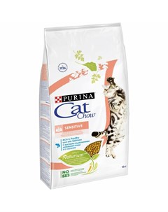 Сухой корм для кошек с чувствительным пищеварением с высоким содержанием домашней птицы с лососем Cat chow
