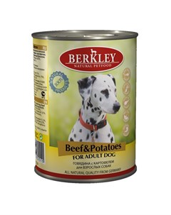 Adult Dog Beef Potatoes паштет для взрослых собак с говядиной картофелем льняным маслом и ароматным  Berkley