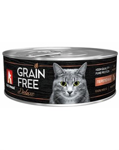 Grain Free Deluxe влажный корм для кошек беззерновой с перепелкой кусочки в желе в консервах 100 г Зоогурман