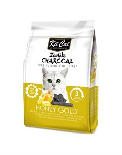 Zeolite Charcoal Honey Gold цеолитовый комкующийся наполнитель медовый с золотыми крупинками 4 кг Kit cat