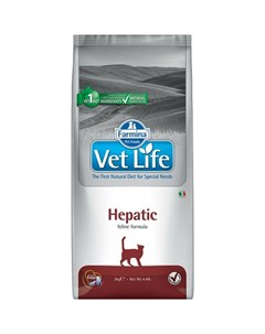 Vet Life Cat Hepatic ветеринарный диетический сухой корм для взрослых кошек и котов с хронической пе Farmina