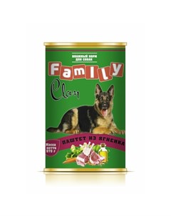 Family влажный корм для собак паштет из ягненка в консервах 970 г Clan