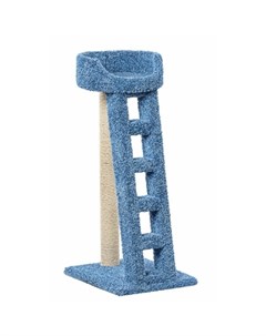 Лежанка с лестницей когтеточка для кошек голубого цвета Пушок