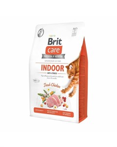 Сухой корм Care Cat GF Indoor Anti stress для взрослых домашних кошек при стрессе 2 кг Brit*