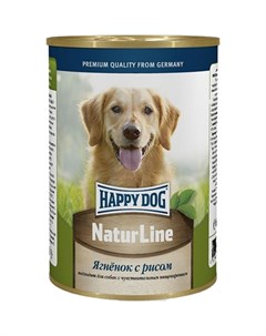 Natur Line полнорационный влажный корм для собак фарш из ягненка и риса в консервах 410 г Happy dog