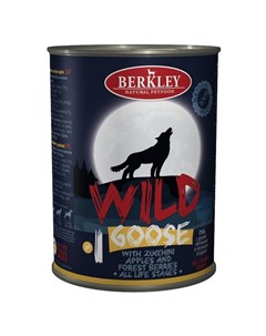 Влажный корм Adult Dog Wild 1 для взрослых собак с гусем цукини яблоками и лесными ягодами 400 г Berkley