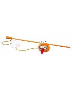 Catnip Fluffy Magic Stick Orange игрушка дразнилка для кошек в виде удочки с плюшевым мячом оранжева Rogz