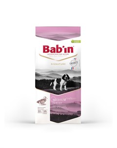Сухой корм babin signature medium junior для щенков средних пород на основе утки и свинины Bab'in