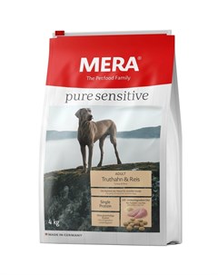 Сухой корм Pure Sensitive Adult Truthahn Reis для взрослых собак с индейкой и рисом 4 кг Mera