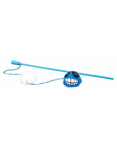 Catnip Fluffy Magic Stick Blue игрушка дразнилка для кошек в виде удочки с плюшевым мячом голубая Rogz
