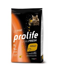 Dual Adult Fresh сухой корм для кошек с говядиной курицей и рисом 400 г Prolife