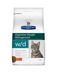 Prescription Diet Cat w d Diabetes Management сухой корм для кошек при сахарном диабете и для поддер Hill`s