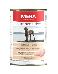Pure Sensitive Nassfutter консервы для собак с индейкой 0 400 кг Mera