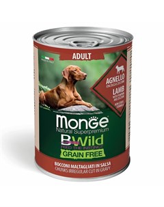 Dog BWild Grain Free полнорационный влажный корм для собак беззерновой с ягненком тыквой и кабачками Monge