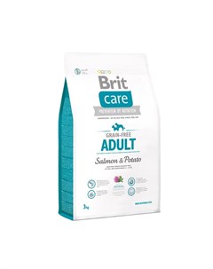 Сухой беззерновой корм Care Grain free Adult Salmon Potato для взрослых собак всех пород с лососем и Brit*