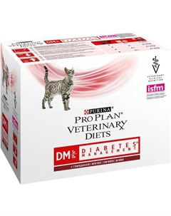 Влажный корм Veterinary Diets DM St Ox для взрослых кошек при диабете с говядиной 10x85 г 850 г Pro plan
