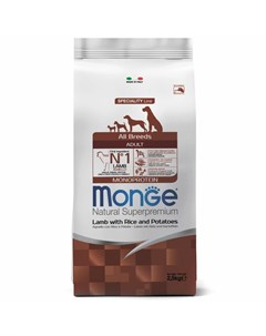 Dog Speciality Line Monoprotein полнорационный сухой корм для собак с ягненком рисом и картофелем 2  Monge