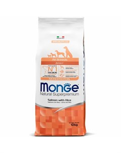 Dog Speciality Line Monoprotein полнорационный сухой корм для собак с лососем и рисом Monge